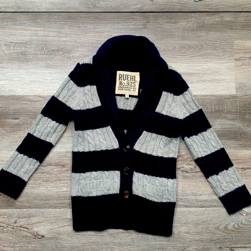 Ruehl No 925 Abercrombie shrunken sweater cardigan vintage small
